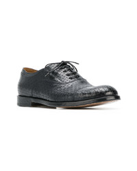 dunkelblaue geflochtene Leder Oxford Schuhe von Doucal's