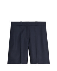 dunkelblaue geflochtene Wollbermuda-shorts