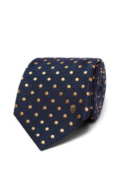 dunkelblaue gepunktete Krawatte von Alexander McQueen
