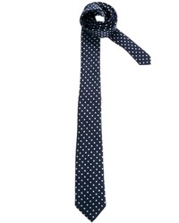 dunkelblaue gepunktete Krawatte von Asos