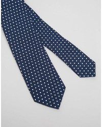 dunkelblaue gepunktete Krawatte von Asos