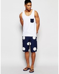 dunkelblaue gepunktete Shorts von Asos