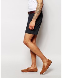 dunkelblaue gepunktete Shorts von Asos