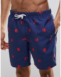 dunkelblaue gepunktete Shorts von Asos