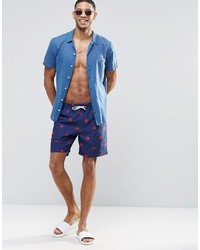 dunkelblaue gepunktete Shorts von Asos