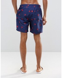 dunkelblaue gepunktete Shorts von Asos