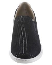dunkelblaue gepunktete Slip-On Sneakers aus Wildleder von Rieker