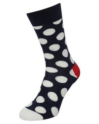dunkelblaue gepunktete Socken von Happy Socks