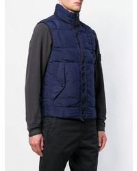 dunkelblaue gesteppte ärmellose Jacke von Stone Island