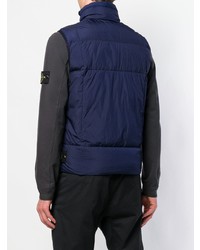 dunkelblaue gesteppte ärmellose Jacke von Stone Island