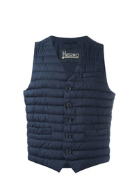 dunkelblaue gesteppte ärmellose Jacke von Herno