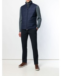 dunkelblaue gesteppte ärmellose Jacke von Loro Piana