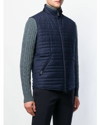 dunkelblaue gesteppte ärmellose Jacke von Loro Piana