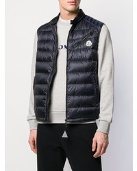 dunkelblaue gesteppte ärmellose Jacke von Moncler