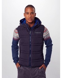 dunkelblaue gesteppte ärmellose Jacke von Scotch & Soda