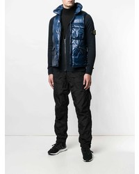 dunkelblaue gesteppte ärmellose Jacke von Stone Island