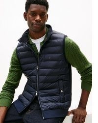 dunkelblaue gesteppte ärmellose Jacke von Tommy Hilfiger
