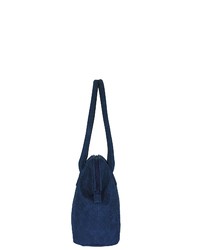 dunkelblaue gesteppte Shopper Tasche aus Leder von SILVIO TOSSI