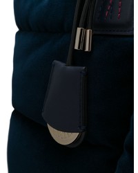dunkelblaue gesteppte Shopper Tasche aus Segeltuch von Moncler