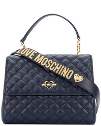 dunkelblaue gesteppte Shopper Tasche von Love Moschino