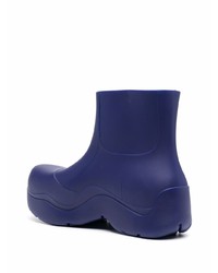 dunkelblaue Gummi Chelsea Boots von Bottega Veneta