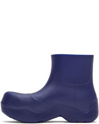 dunkelblaue Gummi Chelsea Boots von Bottega Veneta