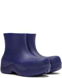 dunkelblaue Gummi Chelsea Boots von Bottega Veneta