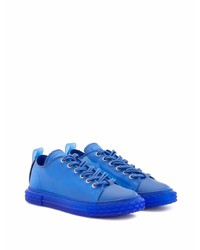 dunkelblaue Gummi niedrige Sneakers von Giuseppe Zanotti