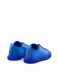 dunkelblaue Gummi niedrige Sneakers von Giuseppe Zanotti