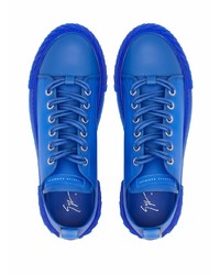 dunkelblaue Gummi niedrige Sneakers von Giuseppe Zanotti