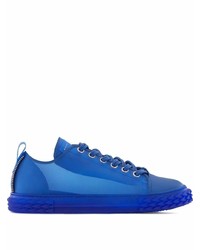 dunkelblaue Gummi niedrige Sneakers von Giuseppe Zanotti