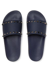 dunkelblaue Gummi Sandalen von Valentino