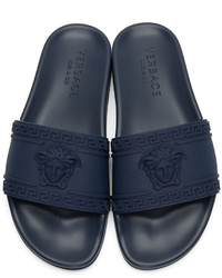 dunkelblaue Gummi Sandalen von Versace