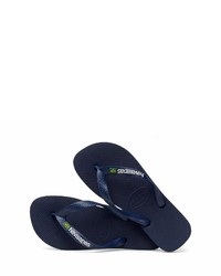 dunkelblaue Gummi Zehensandalen von Havaianas