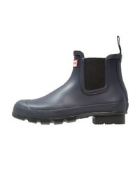 dunkelblaue Gummistiefel von Hunter