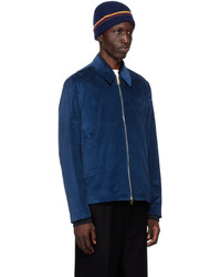 dunkelblaue Harrington-Jacke aus Cord von Paul Smith