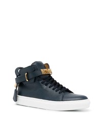 dunkelblaue hohe Sneakers aus Leder von Buscemi