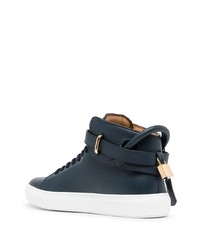 dunkelblaue hohe Sneakers aus Leder von Buscemi