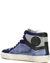 dunkelblaue hohe Sneakers aus Leder von Golden Goose Deluxe Brand