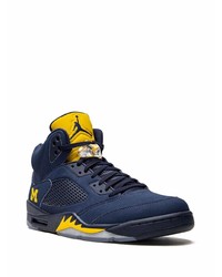 dunkelblaue hohe Sneakers aus Leder von Jordan