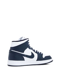 dunkelblaue hohe Sneakers aus Leder von Nike