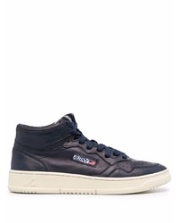 dunkelblaue hohe Sneakers aus Leder von AUTRY