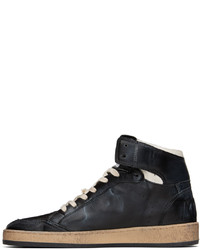 dunkelblaue hohe Sneakers aus Leder von Golden Goose