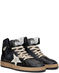 dunkelblaue hohe Sneakers aus Leder von Golden Goose