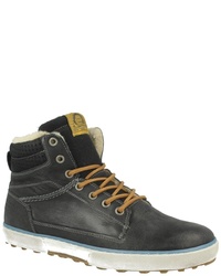 dunkelblaue hohe Sneakers aus Leder von Bullboxer