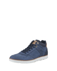 dunkelblaue hohe Sneakers aus Leder von Bullboxer