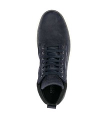 dunkelblaue hohe Sneakers aus Leder von Geox