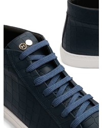 dunkelblaue hohe Sneakers aus Leder von Hide&Jack