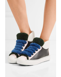 dunkelblaue hohe Sneakers aus Leder von Fendi