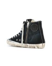 dunkelblaue hohe Sneakers aus Leder von Golden Goose Deluxe Brand